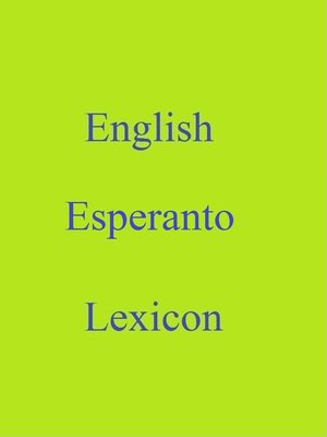 cover image of English Esperanto Lexicon